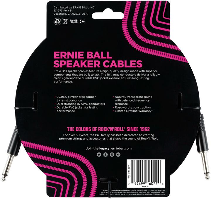 Actual product image Ernie Ball Speaker cable 6072 - 1.83 m, length: 1.83 m (1.83 m, 1.31 mm²)