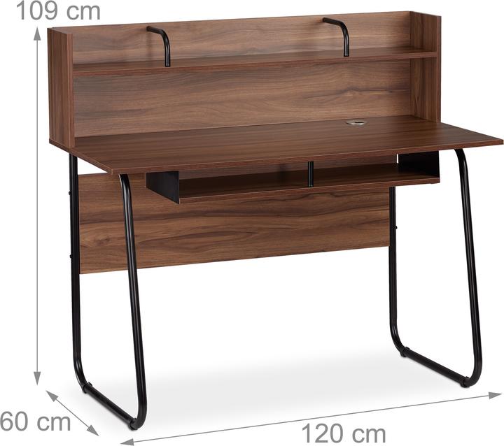 Actual product image Relaxdays Desk With Shelving (120 x 60 x 109 cm)