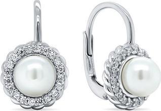 Brilio Silver - Elegant silver earrings with pearls EA229W