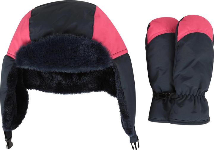 Actual product image Mountain Warehouse Childrens/Kids Waterproof Trapper Hat & Mitten Set
