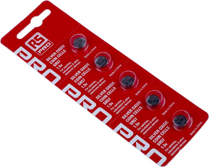 Image du produit Rs Pro Pile bouton à l'oxyde d'argent SR57 1,55V (5 pcs, SR57, 55 mAh)