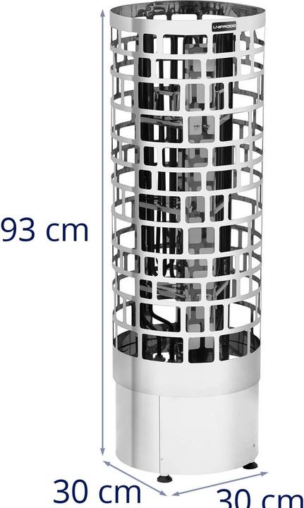 Actual product image Uniprodo Saunaofen elektrisch Säulenofen Sauna Saunaheizung Edelstahl 6 kW 400 V 3 N