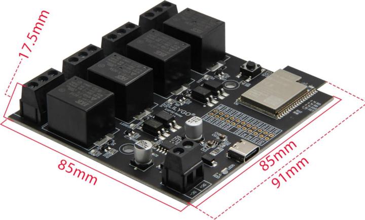 Image du produit Lilygo TTGO T-Relay ESP32 Dev Board avec 4 relais 5V DC