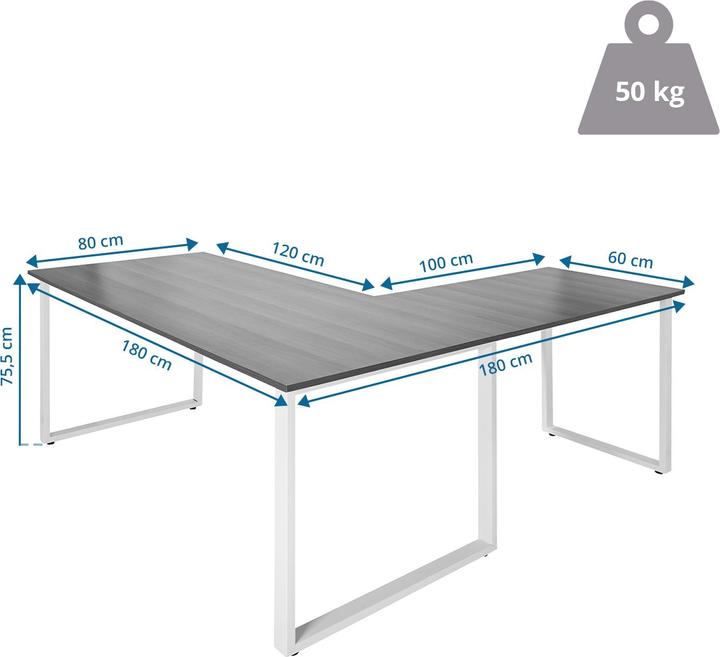 Produktbild Hjh Office Workspace XL I (75.5 x 180 x 180 cm)