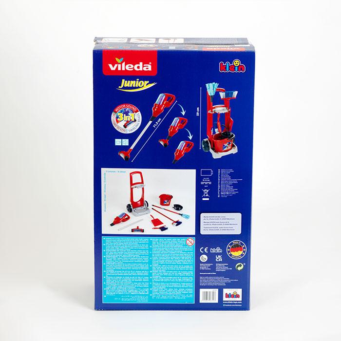 Immagine prodotto Theo Klein 6720 Carrello per le pulizie Vileda con aspirapolvere verticale I Include vari accessori tra cui moc