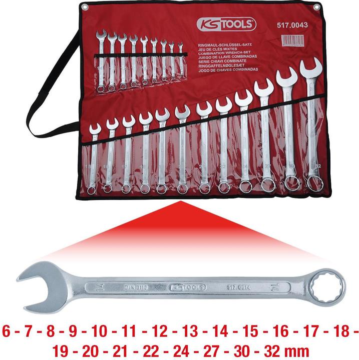 Produktbild KS Tools Ringmaulschlüssel-Satz. abgewinkelt. 21-tlg. 517.0 (32 mm, 19 mm, 6 mm, 12 mm, 24 mm, 14 mm, 22 mm, 16 mm, 23 mm, 10  mm, 21 mm, 18 mm, 27 mm, 7 mm, 31 mm, 17 mm, 11 mm, 15 mm, 26 mm, 30 mm, 8 mm, 28 mm, 9 mm, 29 mm, 13 mm, 20 mm, 25 mm)