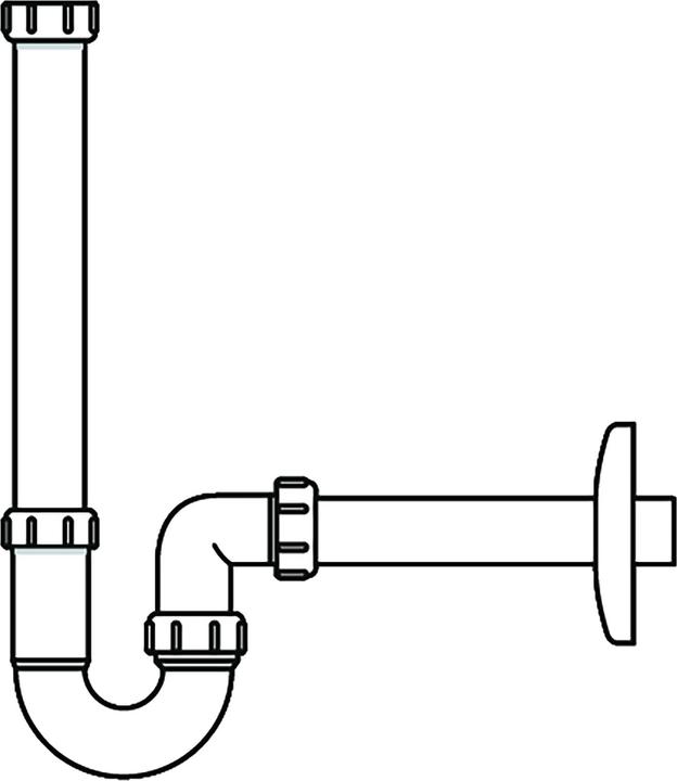 Produktbild Laufen Il Bagno Alessi One Siphon, DN32, mit verlängerten Ablaufrohr, weiss, H8940670000001