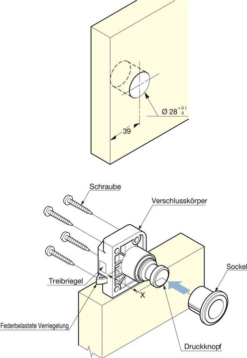 Produktbild LAMP® Druckknopfverschlusskörper+Gegenstück TLP, weiss (1 Stk.)