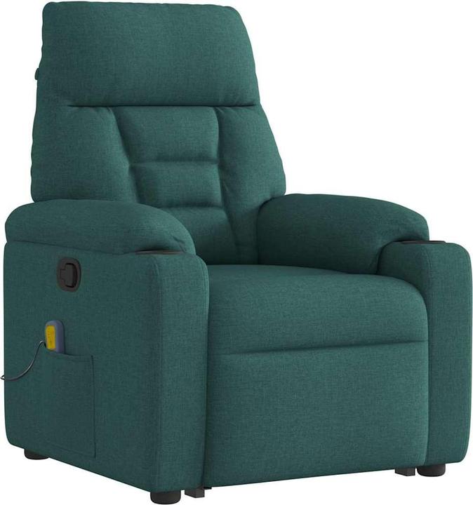 Immagine prodotto VidaXL Poltrona massaggiante con ausilio stand-up in tessuto verde scuro