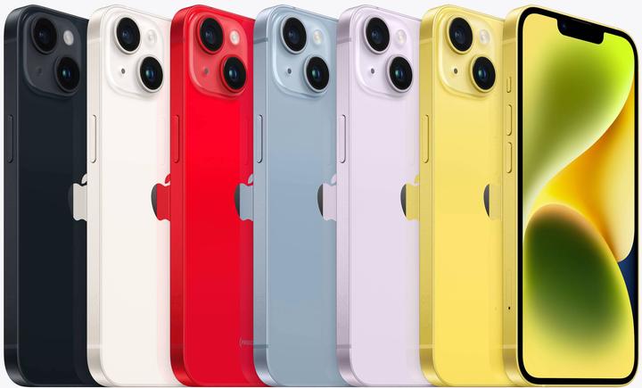 Produktbild Apple iPhone 14 Plus (128 GB, Yellow, 6.70", SIM + eSIM, 12 Mpx, 5G)