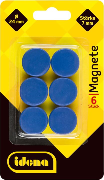 Produktbild Idena Magnete rund 6 Stück, blau, Ø24mm (6 x)