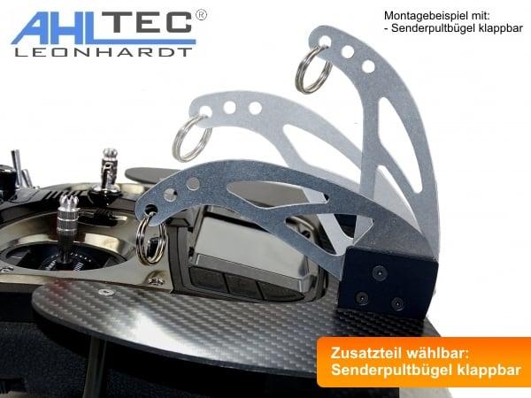 Image du produit AHLtec Pupitre émetteur Jeti DS-12 Carbon avec étrier de pupitre émetteur standard, sans repose-mains