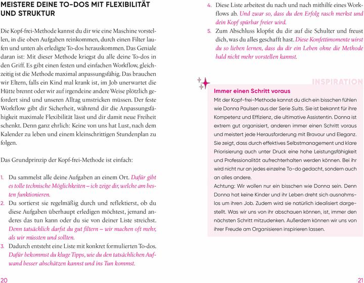 Nährwerte und Zutaten Die Kopf-frei-Methode – Mehr schaffen, weniger tun (Deutsch, Carolin Habekost, 2024)