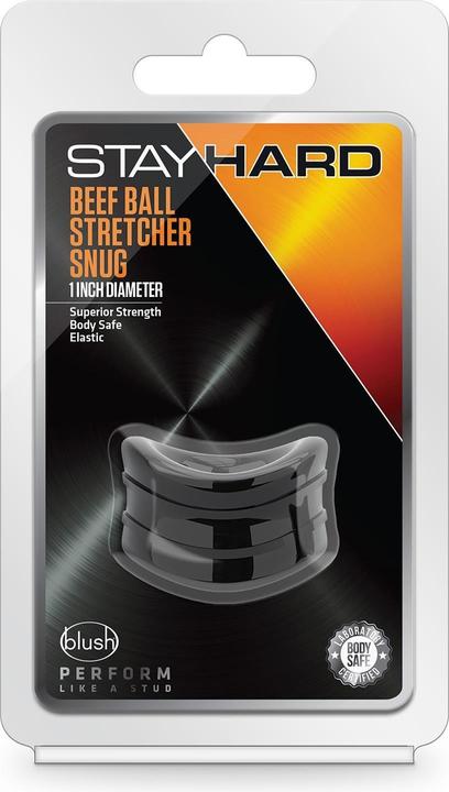 Actual product image Blush Stay Hard Beef Ball Stretcher Snug Black
