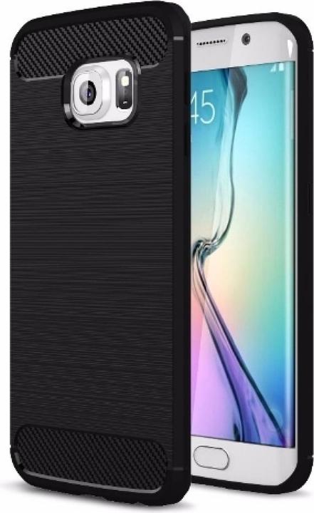 Actual product image Screenguard Samsung Galaxy S6 Edge Cover Carbon Brushed Soft TPU (Samsung Galaxy S6 Edge)