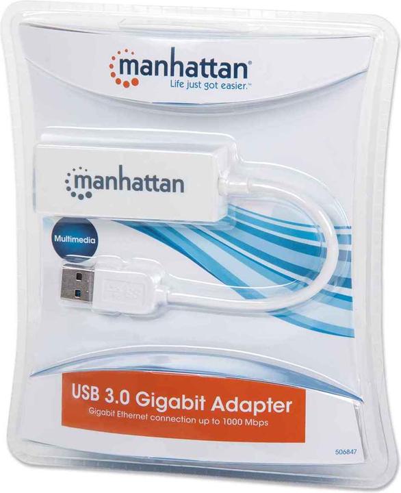 Produktbild Manhattan USB auf Ethernet Adapter (USB 3.0, RJ45 (1x))