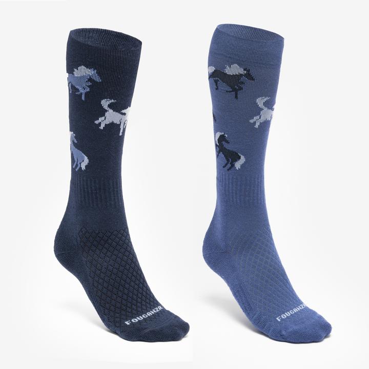 Immagine prodotto Fouganza Reitsocken SKS 500 Kinder 2er-Pack blau (35, 38)