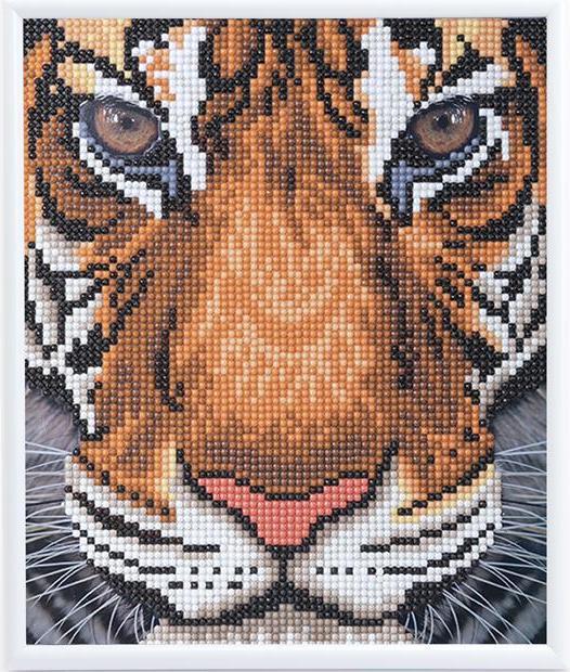 Actual product image Craft Buddy Tiger Face, 21x25cm Picture with Frame Crystal Art