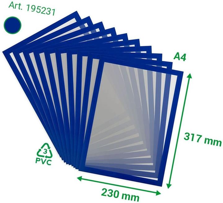 Actual product image Tarifold Magnetic sign Magneto Solo Pro 195231 A4 bl 10 pcs./pack.