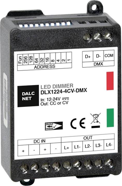 Image du produit Dalcnet Variateur 12V-24V 5A CV DMX 4 sorties