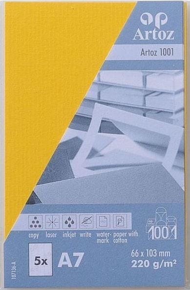 Produktbild Artoz Visitenkarten 1001 A7 107136142 220g, sonnengelb 5 Blatt (220 g/m², 5 x, A7)