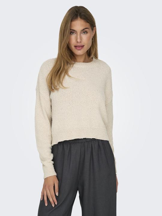 Produktbild Only Rundhals Gerippte Ärmelbündchen Tief angesetzte Schulter Pullover Strickpullover (L)