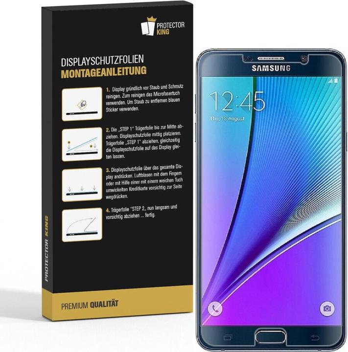 Actual product image Protectorking 2x Panzerfolie Anti-Shock HD Klar (2 Piece, Samsung Galaxy Note 5)