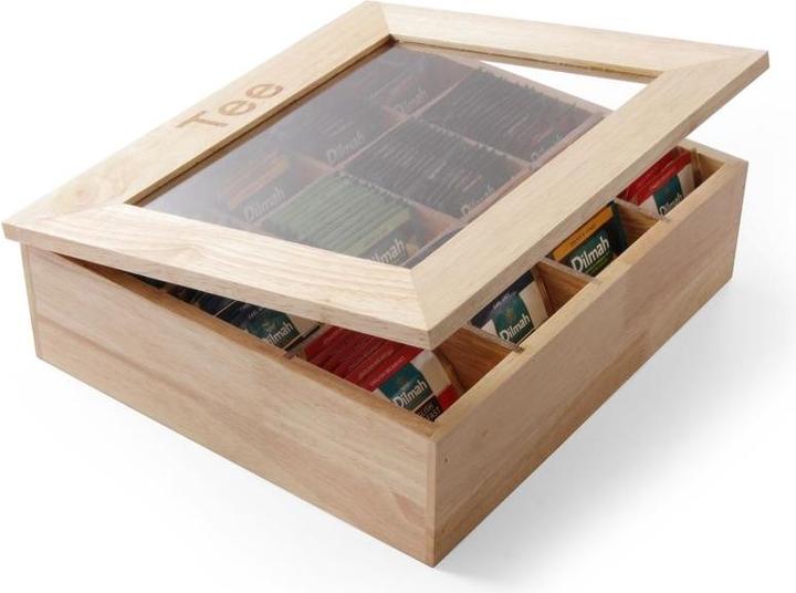 Produktbild Hendi Teebox 12 Faecher Holzbox mit Sichtfenster