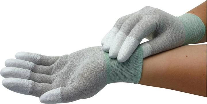 Produktbild Wetec ESD-Handschuhe, PU-beschichtete Fingerkuppen, S, Carbonfaden (S)