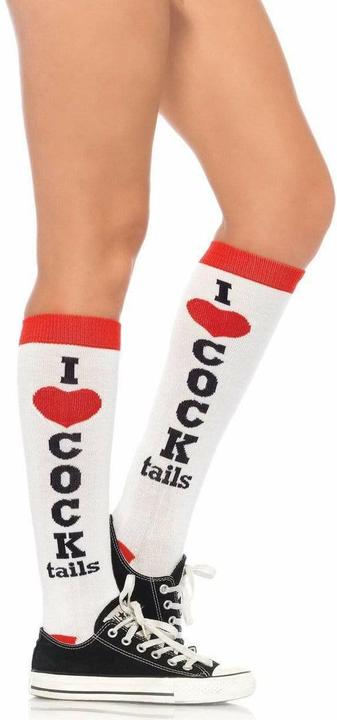 Immagine prodotto Leg Avenue Kniestrümpfe I Love Cocktails weiss (Taglia unica)