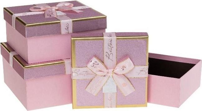 Produktbild Rozette Geschenkbox mit Schleife, 3 Stück, rosa ROSETT (Geschenkbox, 3 x)
