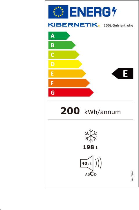Energie-Label Kibernetik Gt200l (Freistehend, 198 l)