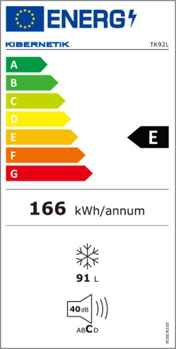 Energy Label Kibernetik Tk92l (Stand-alone, 91 l)