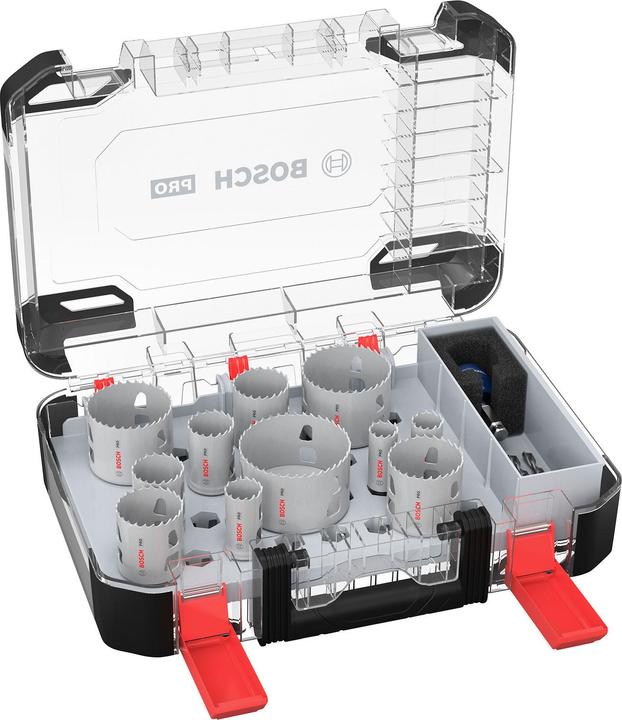 Produktbild Bosch Professional Zubehör PRO Multi Material PC Plus Lochsägen-Set, 14-tlg. (76 mm, 64 mm, 44 mm, 40 mm, 35 mm, 20 mm, 25 mm, 60 mm, 22 mm, 51 mm, 32 mm)