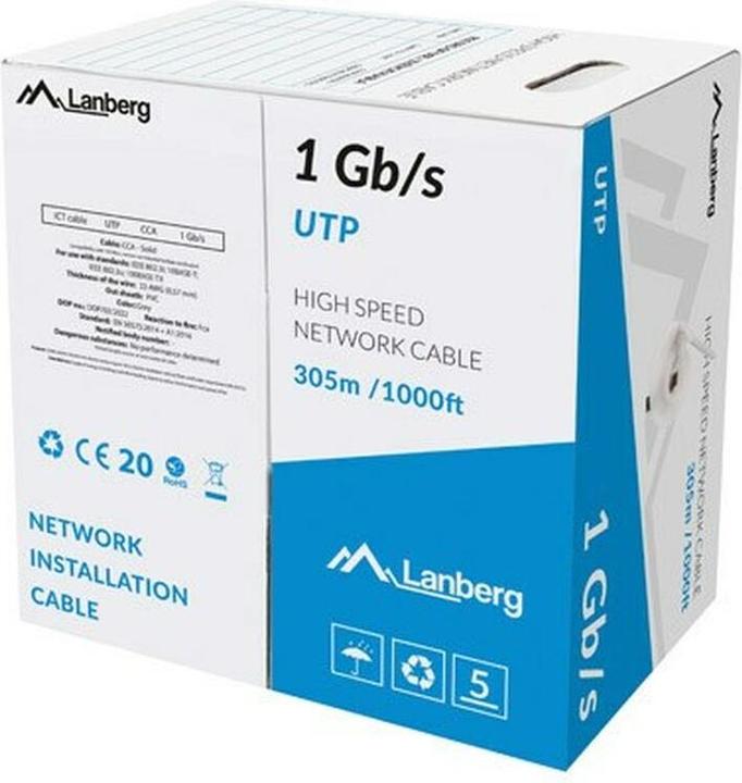 Produktbild Lanberg Netzwerkkabel (U/UTP, CAT6, 305 m)