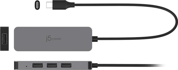 Actual product image j5Create JTS223-N Support pour ordinateur portable avec hub USB™ 4 ports, Avec fil, USB 3.2 Gen 1 (3 (USB-C, 1 Ports)