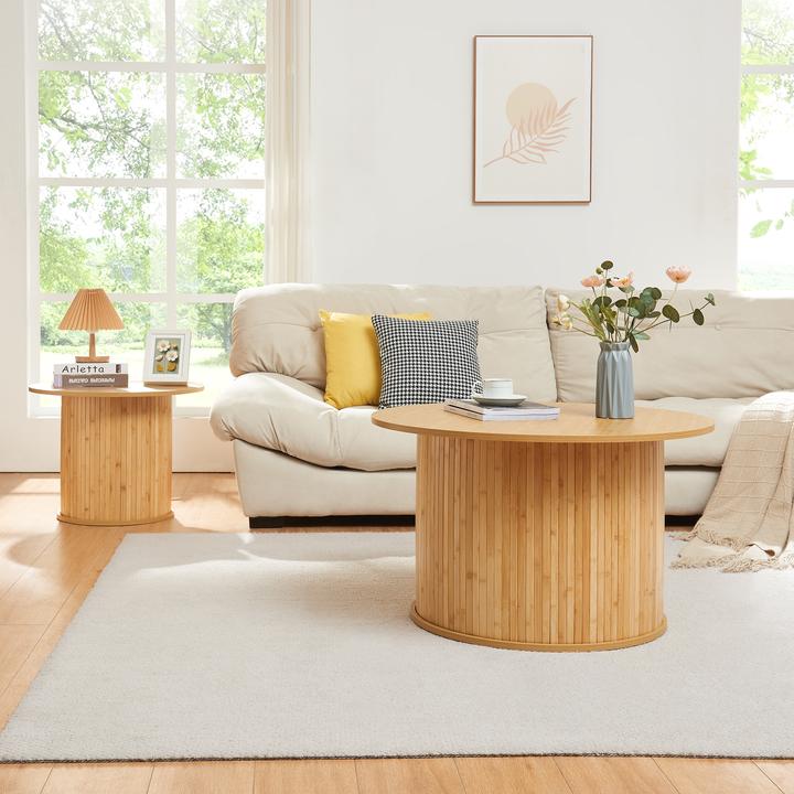 Produktbild En.Casa Couchtisch Ledepid 48xØ80 cm Natur