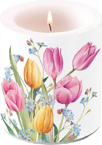 Ambiente Kerze Medium "Tulips Bouquet" H 10cm x D 10cm (1 Stk.)