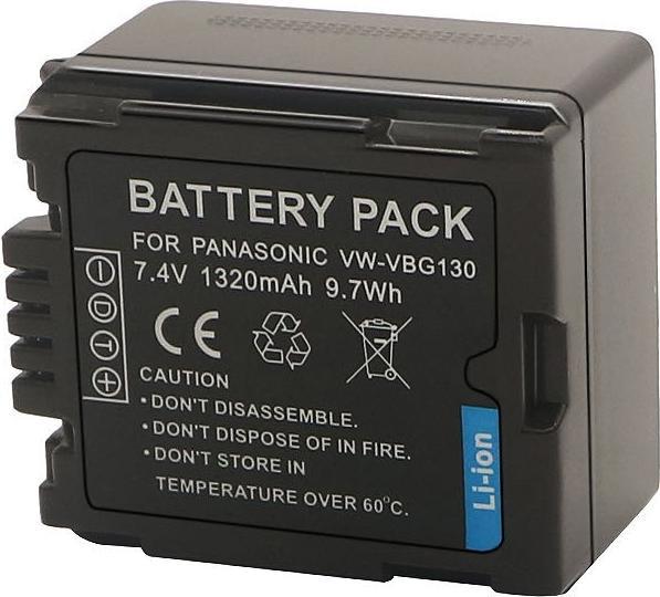 Actual product image Acconic Battery f. Panasonic VW-VBG130 HDC HDCDX1 HDC-DX1 HDCDX1EGS HDC-DX1EG-S (Camera battery)