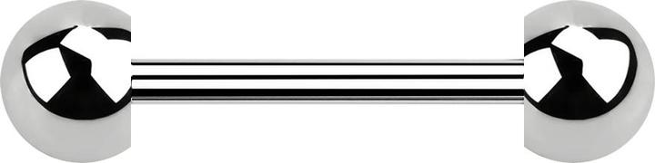 Star Piercing Barbell silber mit zwei Halbkugeln (ohne Messing, Chirurgenstahl 316L)
