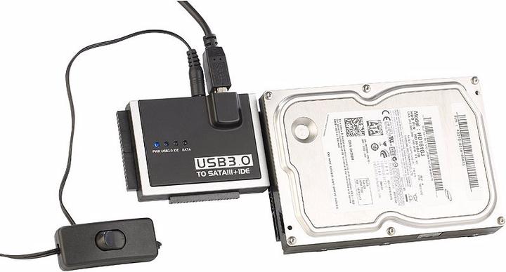 Actual product image Xystec Universal hard disk adapter for IDE/SATA to USB 3.0, incl. power supply unit
