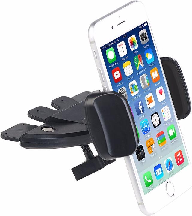 Produktbild Lescars Kfz-Smartphone-Halterung für CD-Laufwerk, mit Kugelgelenk, 60 - 90 mm