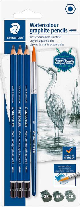 Produktbild Staedtler Bleistift-Set 'Mars Lumograph aquarell Design Journey' (2.50 mm, 6B, 4B, 8B, 4 x)