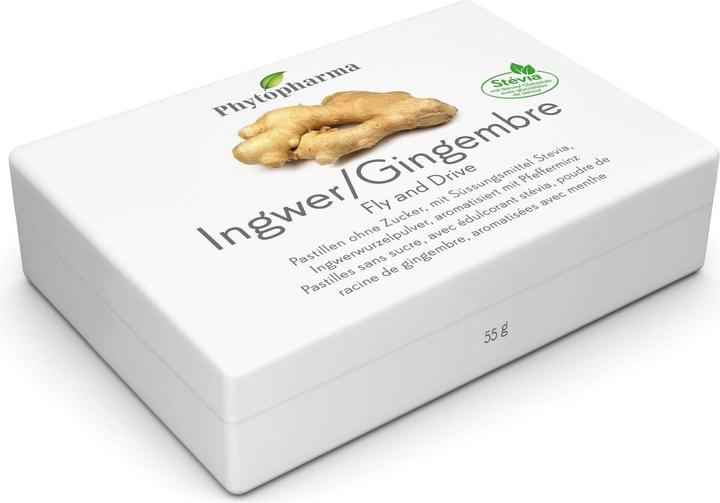 Phytopharma Fly and Drive Ingwer und Pfefferminz (40 Stück, Bonbon, 80 g)