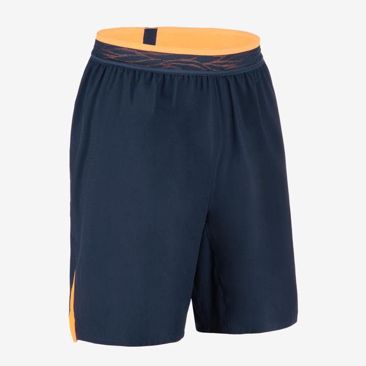 Actual product image Kipsta Ladies/men's football shorts - CLR navy blue/orange (M)
