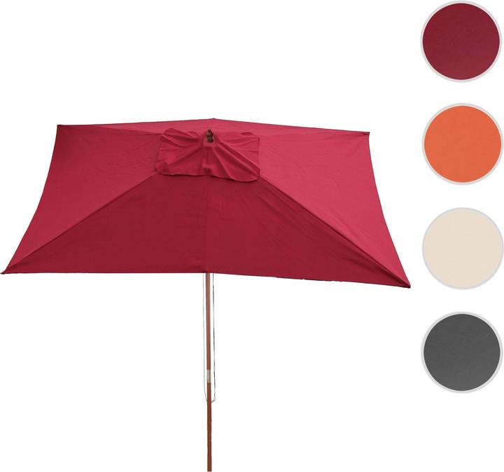 Produktbild Swisshandel24 Sonnenschirm, Gartenschirm Marktschirm, 2x3m Polyester/Holz 6kg, bordeaux - 27317 (2 m)