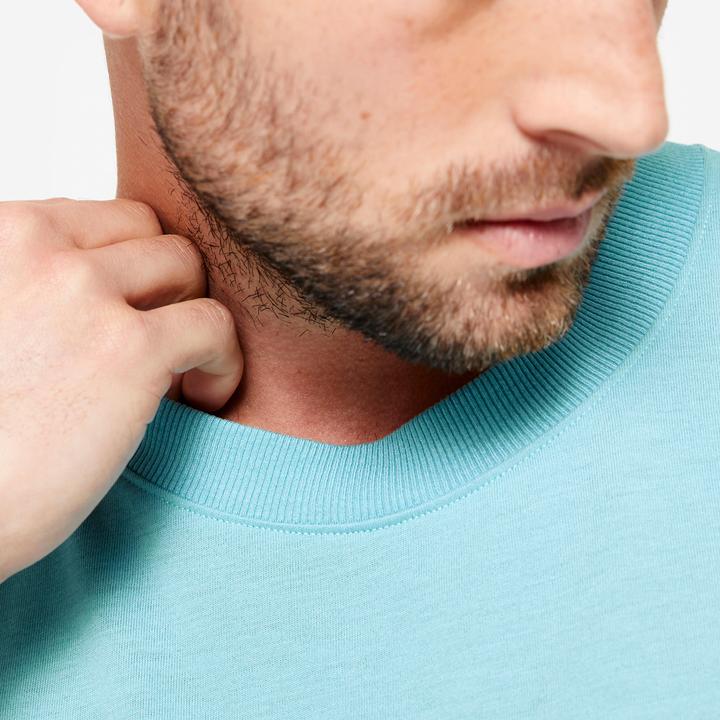 Image du produit Domyos T-shirt homme crosstraining respirant col rond Slim - turquoise (S)
