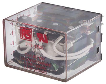 Actual product image Rs Pro LED Indicating relay, 10A 4PDT 12Vdc