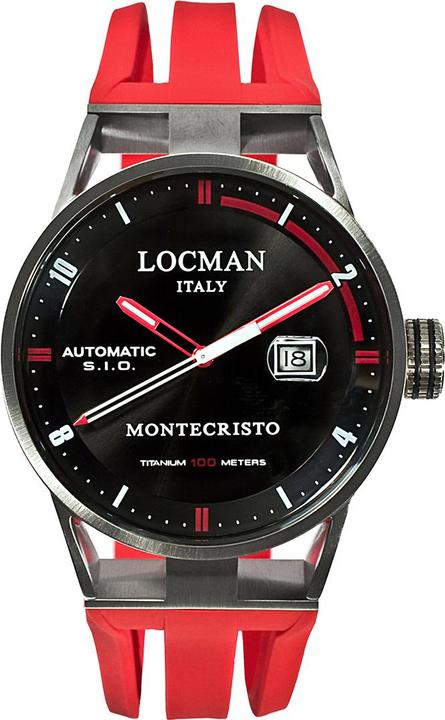 Produktbild Locman Italy Herrenuhr Montecristo Classic Automatik rot Ref. 051 (Analoguhr, 44 mm)