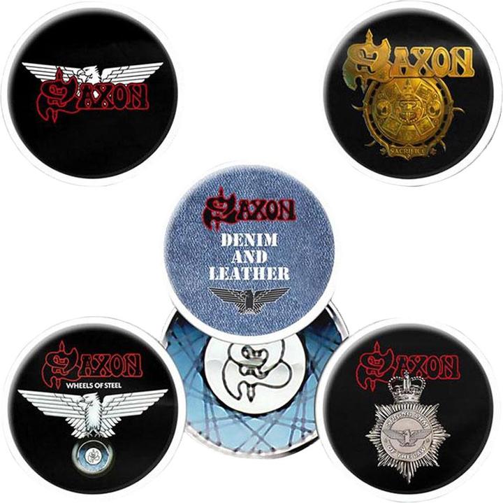 Saxon Abzeichen Wheels Of Steel 5erPack Kunststoff Metall
